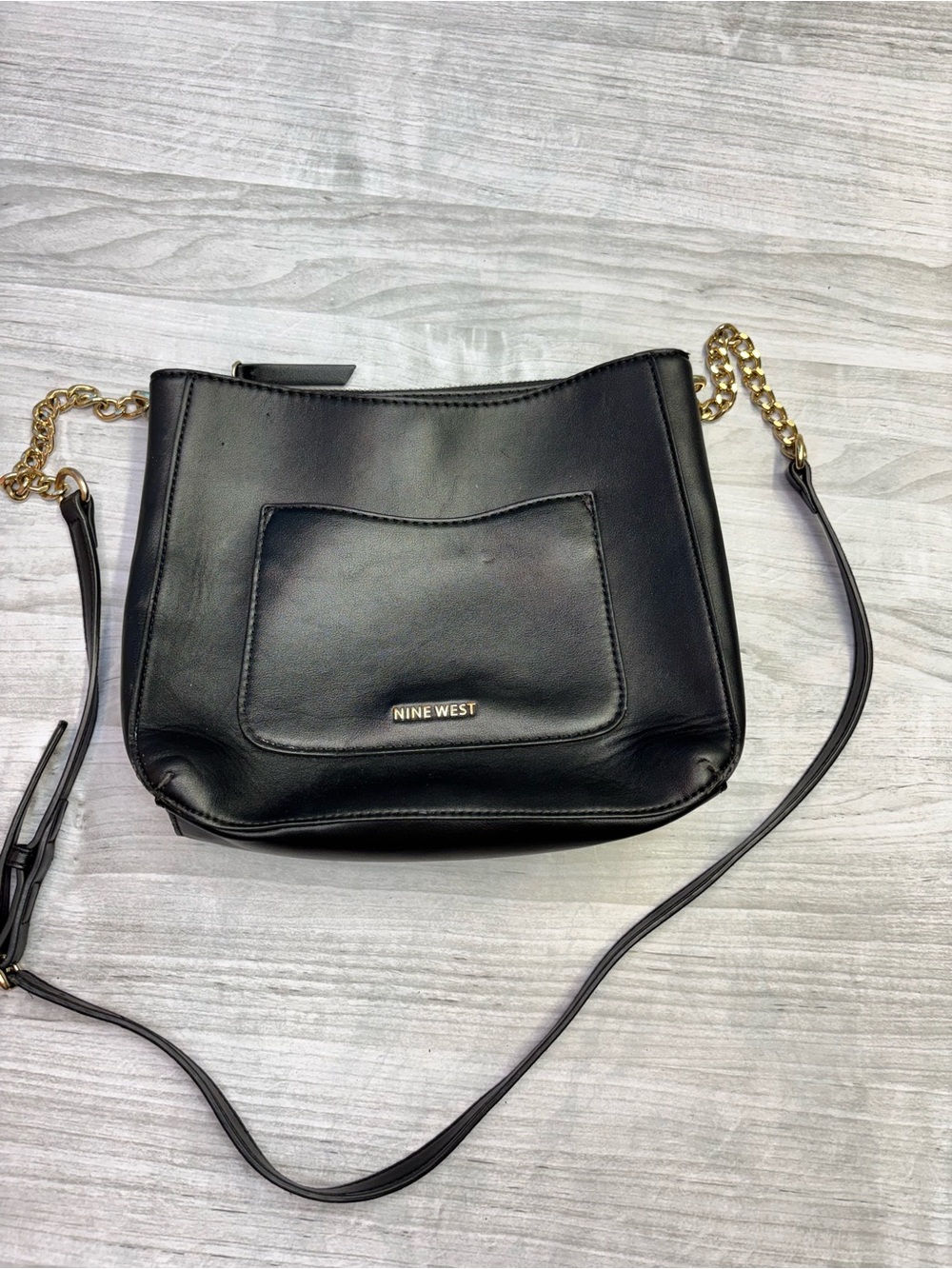 Nine West Black Y2K Crossbody Tote with Front Pocket